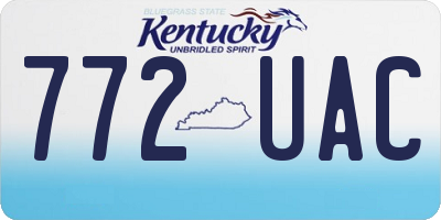 KY license plate 772UAC