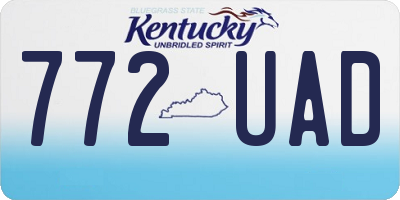 KY license plate 772UAD