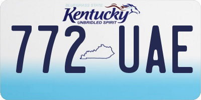 KY license plate 772UAE