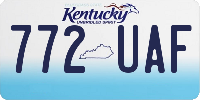 KY license plate 772UAF
