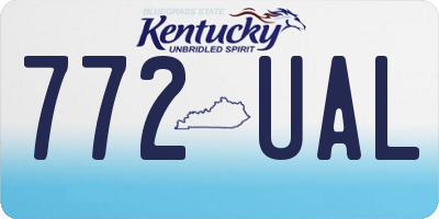 KY license plate 772UAL