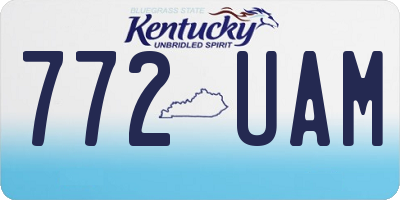 KY license plate 772UAM