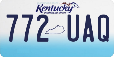 KY license plate 772UAQ