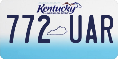 KY license plate 772UAR