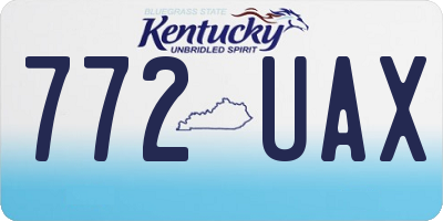 KY license plate 772UAX
