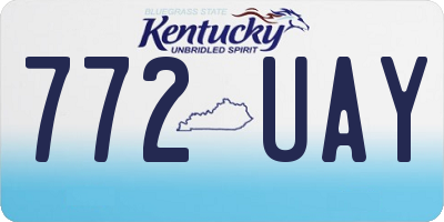 KY license plate 772UAY