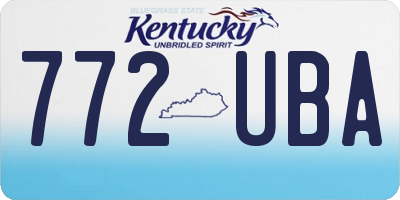 KY license plate 772UBA