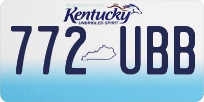 KY license plate 772UBB
