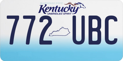 KY license plate 772UBC