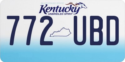 KY license plate 772UBD