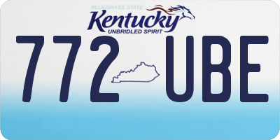 KY license plate 772UBE