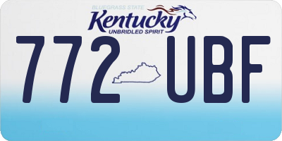 KY license plate 772UBF