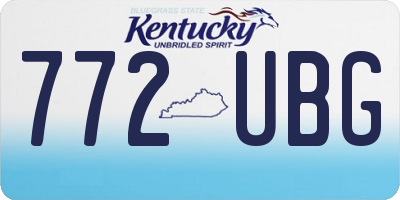 KY license plate 772UBG