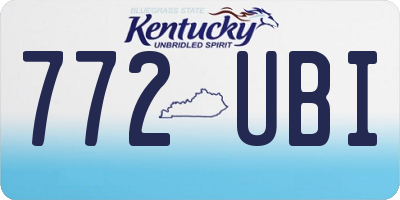 KY license plate 772UBI