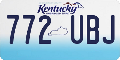 KY license plate 772UBJ