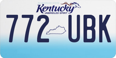 KY license plate 772UBK