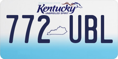 KY license plate 772UBL