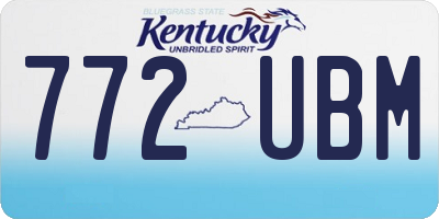 KY license plate 772UBM