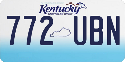 KY license plate 772UBN