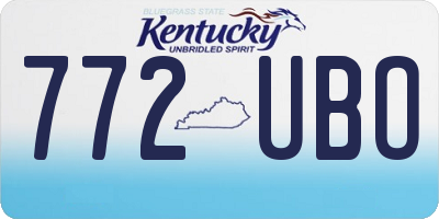 KY license plate 772UBO