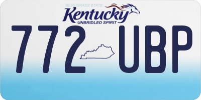 KY license plate 772UBP