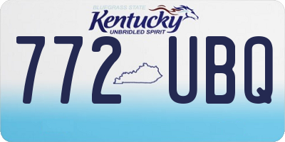 KY license plate 772UBQ