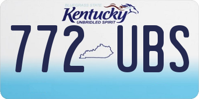 KY license plate 772UBS