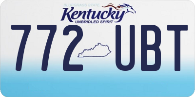 KY license plate 772UBT