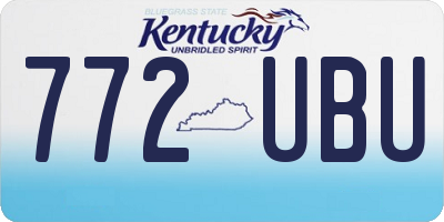 KY license plate 772UBU