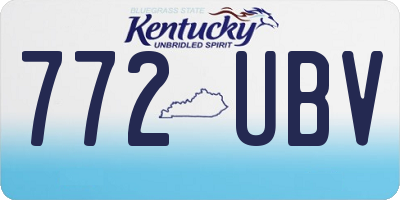 KY license plate 772UBV