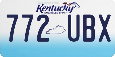 KY license plate 772UBX