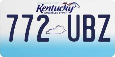 KY license plate 772UBZ