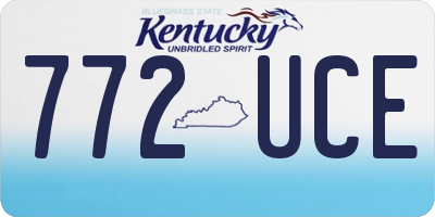 KY license plate 772UCE