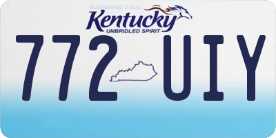 KY license plate 772UIY