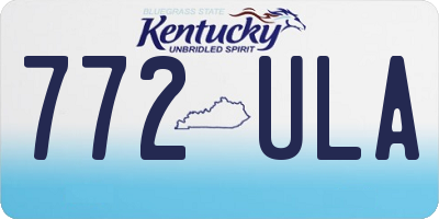 KY license plate 772ULA