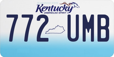 KY license plate 772UMB