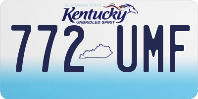 KY license plate 772UMF