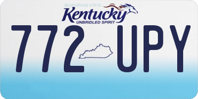 KY license plate 772UPY