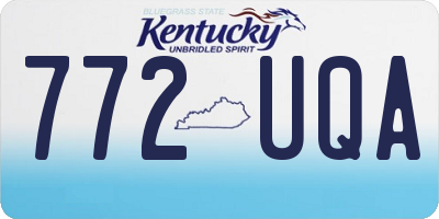 KY license plate 772UQA