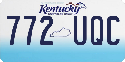 KY license plate 772UQC