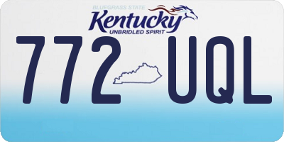 KY license plate 772UQL