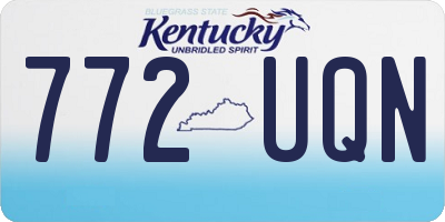 KY license plate 772UQN