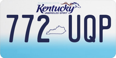 KY license plate 772UQP