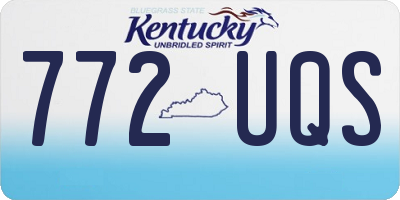 KY license plate 772UQS