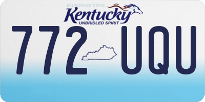KY license plate 772UQU