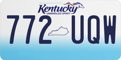 KY license plate 772UQW