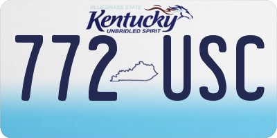 KY license plate 772USC