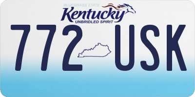 KY license plate 772USK