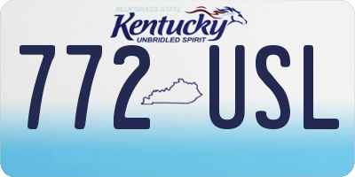 KY license plate 772USL