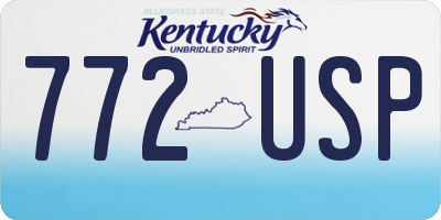 KY license plate 772USP